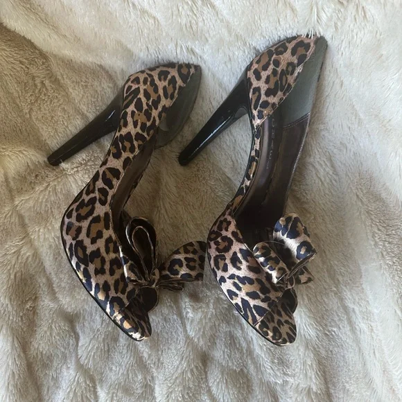 Michael leopard print peep toe heels - Picture 7 of 8